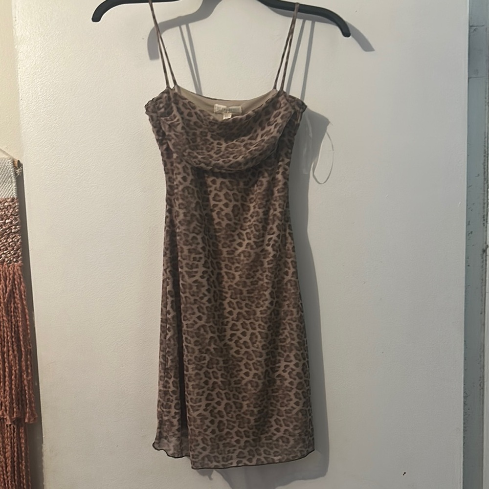 Leopard Print Spaghetti Strap Dress